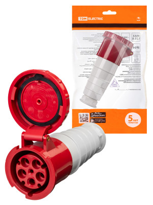 Розетка 235 переносная 3Р+РЕ+N 63А 380В IP54 TDM Electric, SQ0603-0018