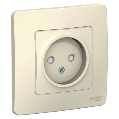 BLANCA С/У РОЗЕТКА без заземления со шторками, 16А, 250В, МОЛОЧНЫЙ