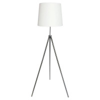 LUSSOLE TRUXTON Торшер, цвет основания - матовый никель, плафон - ткань (цвет - белый), 1x60W E27, LSP-0502