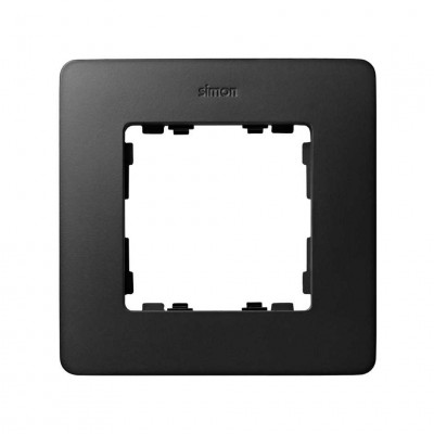 Simon S82Detail Рамка 1-ная, белая - графит, 8200610-038