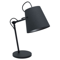 39866 Настольная лампа GRANADILLOS, 1х40W(E27), L450, B240, H640, осн. ?200, сталь, черный//текстиль, 39866