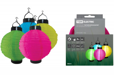 Светильник "Китайский фонарик" на солнечных батареях, TDM Electric, SQ0330-0130