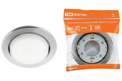 Светильник встраиваемый СВ 01-06 GX53 220 В 50 Гц хром TDM Electric, SQ0359-0058