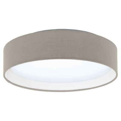31589 Светодиодный светильник потолочный PASTERI, 12W (LED), ?320, белый/текстиль, серо-коричневый