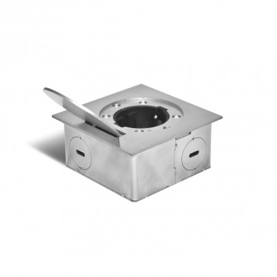 Металлический Люк в пол на 1 розетку, Нержавеющая сталь