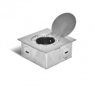 Металлический Люк в пол на 1 розетку, Нержавеющая сталь