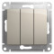 GSL000931 - GLOSSA 3-клавишный ВЫКЛЮЧАТЕЛЬ, сх.1+1+1, 10АХ, механизм, МОЛОЧНЫЙ, Systeme Electric