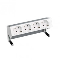 Simon 400 Алюминий Настольный розеточный блок, 4х2P+E, 42404000-133