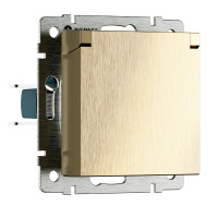 Werkel W1171210/ Розетка влагозащ. с зазем. с защит. крышкой и шторками N (шампань рифленый), a069604