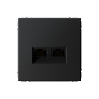 GAL001088 - ARTGALLERY РОЗЕТКА двойная компьютерная RJ45+RJ45, кат.6А, механизм, КАРБОН, Systeme Electric