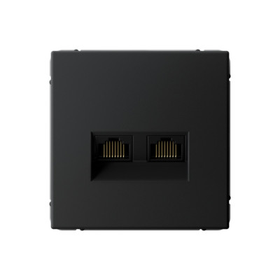 GAL001088 - ARTGALLERY РОЗЕТКА двойная компьютерная RJ45+RJ45, кат.6А, механизм, КАРБОН, Systeme Electric