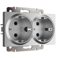 Werkel W1172065/ Розетка двойная с заземлением (серебряный матовый), a063619