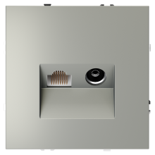 Розетка телевизионная встраиваемая VOLTUM S70 TV+RJ45 кат. 6, (сталь), VLS060705