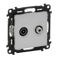 Legrand Valena LIFE.Розетка проходная TV-SAT 1,5дБ/14дБ, диапазоны 5-862МГц/950-2400 МГц.С лицевой панелью.Алюминий, 753663 Legrand Valena LIFE.Розетка проходная TV-SAT 1,5дБ/14дБ, диапазоны 5-862МГц/950-2400 МГц.С лицевой панелью.Алюминий, 753663