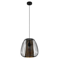 99661 Подвесной потолочный светильник (люстра) CURASAO, 1x40W, E27, H1100, ?335, сталь/текстиль, чер