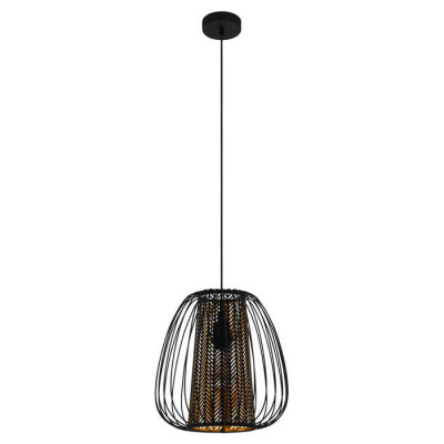 99661 Подвесной потолочный светильник (люстра) CURASAO, 1x40W, E27, H1100, ?335, сталь/текстиль, чер