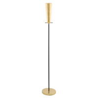 97655 Торшер PINTO GOLD, 1х60W (E27), ?110, H1470, основа ?230, сталь, черный / стекло, прозрачный,