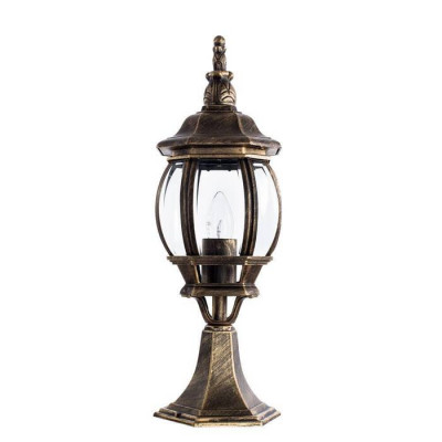 Arte Lamp ATLANTA, Светильник уличный архитектурный, цвет арматуры - ЧЕРНО-ЗОЛОТОЙ, цвет плафона/декора - ПРОЗРАЧНЫЙ, 1х75W E27, A1044FN-1BN