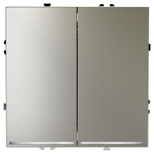 Проходной переключатель встраиваемый VOLTUM S70 двухклавишный с подсветкой 10А, (шелк), VLS020404