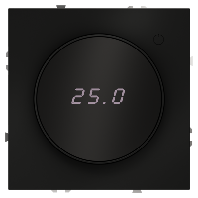 Терморегулятор электронный VOLTUM S70 с индикацией и датчиком, для теплого пола, (черный матовый), VLS070108