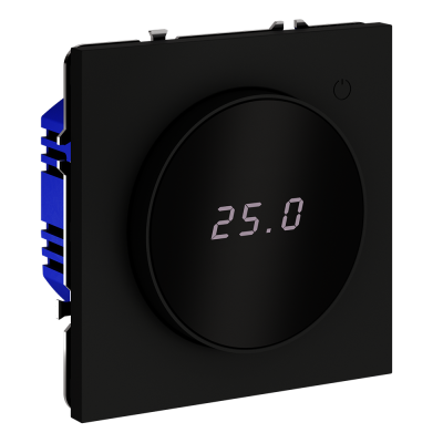 Терморегулятор электронный VOLTUM S70 с индикацией и датчиком, для теплого пола, (черный матовый), VLS070108