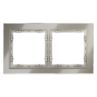 Рамка стеклянная VOLTUM S70 на 2 поста, (шелк, стекло), VLS110204