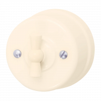 Bironi Выключатель 1-кл. проходной, пластик, цвет Песочное золото, B1-201-24