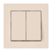 ATN000252S - ATLASDESIGN 2-клавишный ВЫКЛЮЧАТЕЛЬ, сх.5, 10АХ, в сборе, быстрозажим. клем., БЕЖЕВЫЙ, Systeme Electric