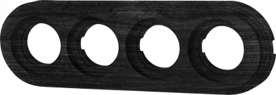 Bironi Рамка 4 постовая, накладной монтаж, цвет Угольно-черный, BF1-640-119