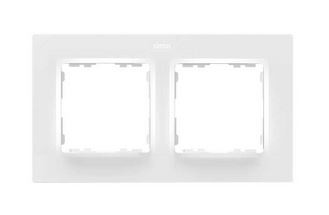 Simon Рамка на 2 поста белого матового цвета S82 Concept, 8200627-090