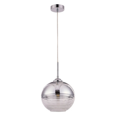 Arte Lamp WAVE, Подвес, цвет арматуры - ХРОМ, цвет плафона/декора - ХРОМ, ПРОЗРАЧНЫЙ, 1х60W E27, A7762SP-1CC