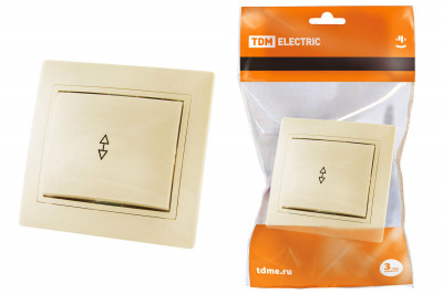 Выключатель на 2 направления 1 кл. 10А сл. кость "Таймыр" TDM Electric, SQ1814-0107