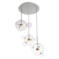 ST LUCE SL1133.203.03 Светильник подвесной ST-Luce Белый,Латунь/Прозрачный LED 3*14W 3000K  (из 4-х коробок)