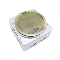 Donel Лючок в пол 3 мод. (1 мод. 45х45 мм. + 1 мод. 22.5х45 мм.), античная латунь, круглый, металл, IP65, (с уст. набором), DFB3MZBC