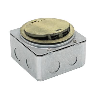 Donel Лючок в пол 3 мод. (1 мод. 45х45 мм. + 1 мод. 22.5х45 мм.), античная латунь, круглый, металл, IP65, (с уст. набором), DFB3MZBC