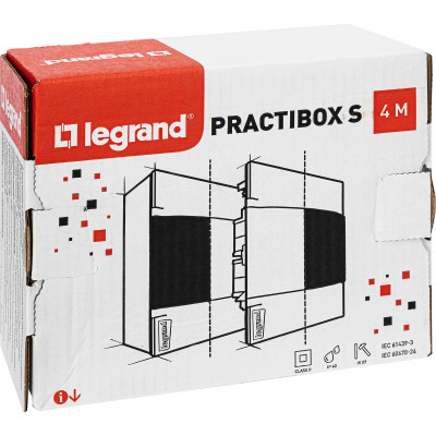 Legrand Practibox S Пластиковый щиток Навесной 1X4 Дымчатая дверь, 134614