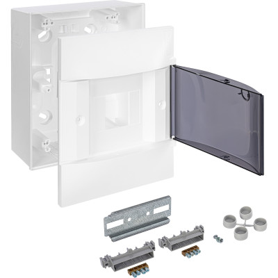 Legrand Practibox S Пластиковый щиток Навесной 1X4 Дымчатая дверь, 134614