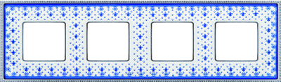 FD01474AZCB Fede Belle Epoque Porcelain Рамка 4-ная, Blue Lys-Bright Chrome
