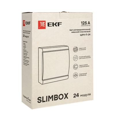 Щит распределительный ЩРН-П-24 "SlimBox" белая дверца IP41 EKF , sb-n-24w