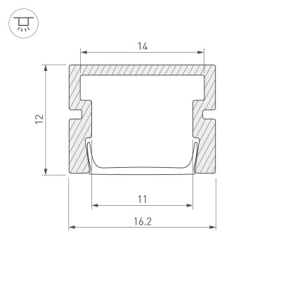 Профиль PDS-SM-3000 ANOD BLACK (Arlight, Алюминий), 037947