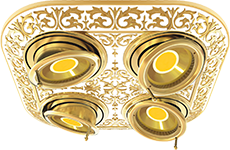 FD1104SOP Fede EMPORIO Светильник круглый с четырьмя поворотными спотами, Gold White Patina