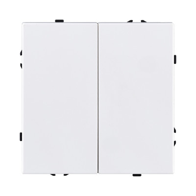 Выключатель 2-клавишный проходной 10А/250В, белый матовый Kollinger Eclipse EC-005WH