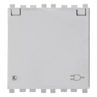 Vimar Розетка 2P+T 16A немецкий стандарт, с крышкой, серебро матовое, 20208.C.N