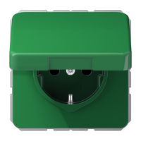 Штепсельная розетка SCHUKO 16A 250V~ с защитой от детей, влагозащищенная; зеленая, CD1520BFKIKLGN