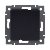 Выключатель 2-клавишный 10А/250В, черный Kollinger REA-S-007BK для Aspekt, Eleganz, Reflex Выключатель 2-клавишный 10А/250В, черный Kollinger REA-S-007BK для Aspekt, Eleganz, Reflex