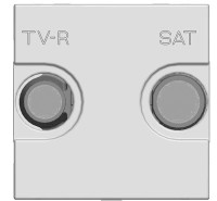Abb NIE Розетка TV-R-SAT оконечная с накладкой, серия Zenit, цвет альпийский бел, 2CLA225170N1101, N2251.7 BL