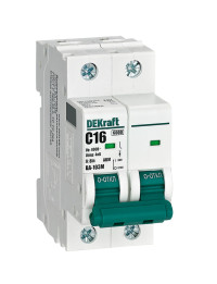 DEKraftАвт. выкл. без теплозащиты 2P 16А х-ка C 6кА ВА-103M
