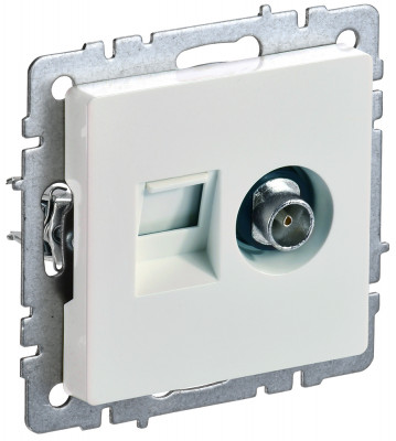 BRITE Роз. двойная TV+RJ45 кат.5E РТВ/РК12-БрЖ жемч. IEK, BR-AK20-1-K36