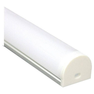 Профиль алюминиевый "круглый широкий", серебро, CAB283 с матовым экраном, 2 заглушками, 4 крепежами в комплекте, Feron 10302