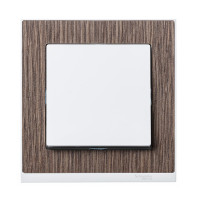 Выключатель 1-клавишный, вставка - активный-белый, рамка - дуб/активный-белый, серия M-Pure